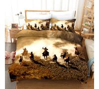 Set copripiumino 3D cowboy horse gregge set biancheria da letto federe