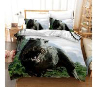 Set copripiumino 3D dinosauri foresta cielo paesaggio set biancheria da letto...