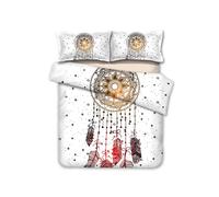 Set copripiumino 3D Dream Catcher modello piuma set biancheria da letto feder...