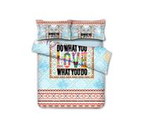 Set copripiumino 3D Dream Catcher modello piuma set biancheria da letto feder...