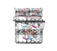 Set copripiumino 3D Dream Catcher modello piuma set biancheria da letto feder...