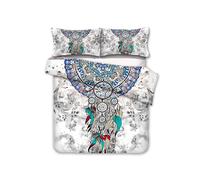 Set copripiumino 3D Dream Catcher modello piuma set biancheria da letto feder...