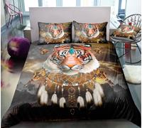 Set copripiumino 3D Dream Catcher piuma tigre set biancheria da letto federe 64