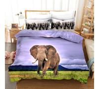 Set copripiumino 3D Elephant Mountain Sky Landscape set biancheria da letto f...