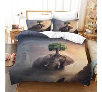 Set copripiumino 3D Elephant Tree Mountain set biancheria da letto federe 2