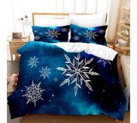 Set Copripiumino 3D Fiocco di Neve Starry Sky Blue Dot Copripiumino Biancheri...