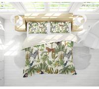 Set copripiumino 3D foglie zebra tigre scimmia tucano set biancheria da letto...