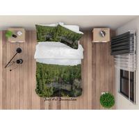 Set copripiumino 3D Forest Canyon Landscape set biancheria da letto federe