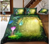 Set copripiumino 3D Forest Sunshine Floral Dream set biancheria da letto fede...