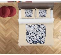 Set copripiumino 3D graffiti animali dell'oceano disegnato a mano set bianche...