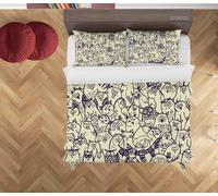 Set copripiumino 3D Graffiti Owl disegnato a mano set biancheria da letto federe