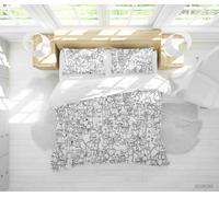 Set copripiumino 3D graffiti primitivo disegnato a mano set biancheria da let...