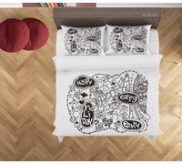 Set copripiumino 3D graffiti regalo Babbo Natale disegnato a mano per bambini...