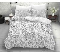 Set copripiumino 3D Graffiti Rocket Alien disegnato a mano set biancheria da ...