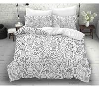 Set copripiumino 3D Graffiti Rocket Alien disegnato a mano set biancheria da ...