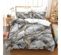 Set copripiumino 3D grigio oro lamina marmo set biancheria da letto federe