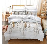 Set copripiumino 3D Horse Sky Clouds Snow set lenzuola federe