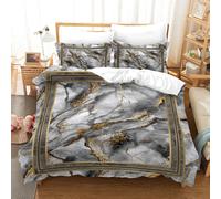 Set copripiumino 3D in marmo con motivo texture geometria set biancheria da l...