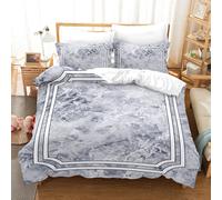 Set copripiumino 3D in marmo con motivo texture geometria set biancheria da l...