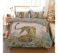 Set copripiumino 3D leopardato farfalla motivo floreale set biancheria da let...
