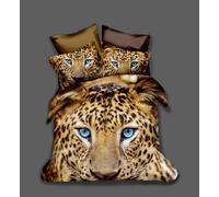 Set copripiumino 3D leopardato modello semplice set biancheria da letto feder...