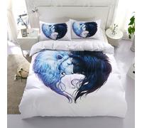 Set copripiumino 3D Lion Love modello animale set biancheria da letto federe 64