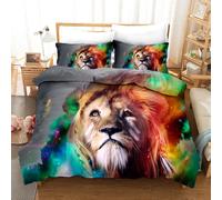 Set copripiumino 3D Lion modello arte astratta set biancheria da letto federe