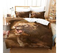 Set copripiumino 3D Lion set biancheria da letto federe 1