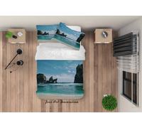 Set copripiumino 3D mare isola nuvole cielo paesaggio set biancheria da letto...