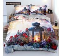 Set copripiumino 3D Merry Christmas e federa Set copripiumino King/Queen/Doppio Set biancheria da letto 3D Queen Size 2/3 pezzi