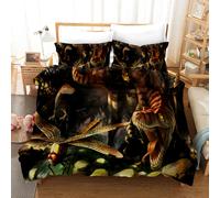 Set copripiumino 3D modello foresta di dinosauri set biancheria da letto fede...