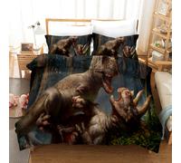 Set copripiumino 3D modello foresta di dinosauri set biancheria da letto federe