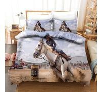 Set copripiumino 3D modello ippodromo di bellezza cavalli set biancheria da l...