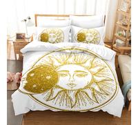 Set copripiumino 3D modello linea sole luna oro bianco set lenzuola federe 64