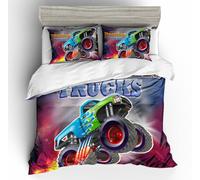 Set copripiumino 3D Monster Truck set biancheria da letto federe 64