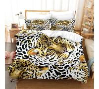 Set copripiumino 3D motivo animali leopardato copripiumino lenzuola federe