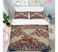 Set copripiumino 3D moto retrò concorso set biancheria da letto federe