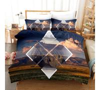 Set copripiumino 3D Mountains Sky Cloud Geometry set biancheria da letto federe
