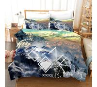 Set copripiumino 3D Mountains Sky Cloud Geometry set biancheria da letto federe