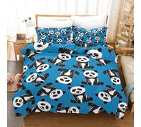 Set copripiumino 3D Panda cartone animato modello semplice set biancheria da ...
