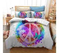 Set Copripiumino 3D Peace Auto Floreale Farfalla Arte Set Biancheria da Letto...