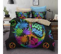 Set Copripiumino 3D Peace Auto Sole Modello Arte Pianta Set Biancheria da Let...