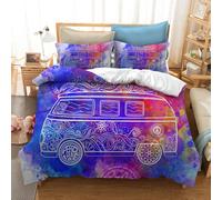 Set copripiumino 3D Peace modello disegnato a mano per auto set lenzuola fede...