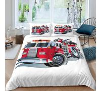 Set copripiumino 3D per camion dei pompieri,vigili del fuoco,protezione antincendio,copertina per trapunta per auto,della stanza,3 pezzi,doppia dimensione,cerniera
