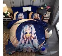 Set copripiumino 3D ragazza stelle luna anime bambini set biancheria da letto...
