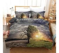 Set copripiumino 3D religione albero astratto sole nuvola set biancheria da l...