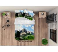 Set copripiumino 3D River Mountain Sky Cloud Landscape set lenzuola federe