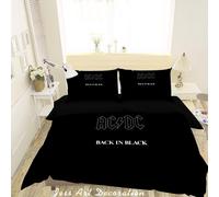 Set copripiumino 3D Rock AC DC set biancheria da letto federe 64