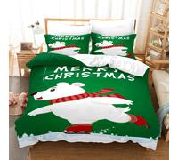 Set copripiumino 3D sci orso polare cartone animato verde set biancheria da l...