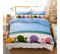 Set copripiumino 3D sedia da spiaggia cielo set biancheria da letto federe 64